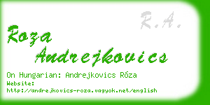 roza andrejkovics business card