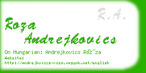 roza andrejkovics business card